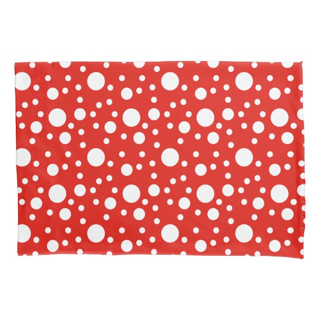 Red White Polka Dots Pillowcase (Front)