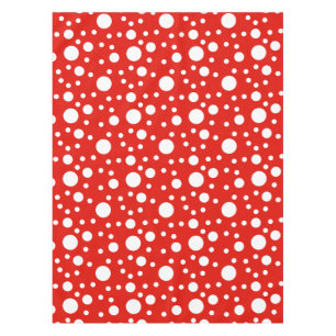 Red White Polka Dots Spot Tablecloth