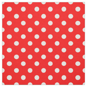 Red White Polka Dots Textile Fabric