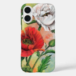 Red White Poppies iPhone Case