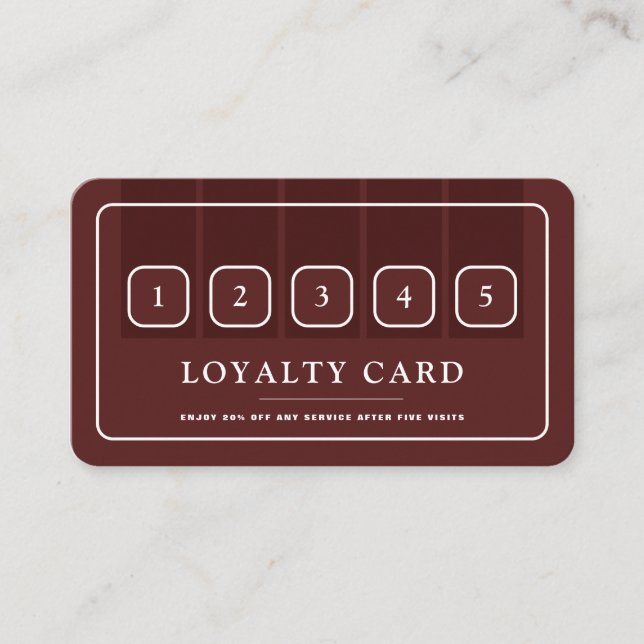 Red & White Professional Icon  Loyalty Card (Front)