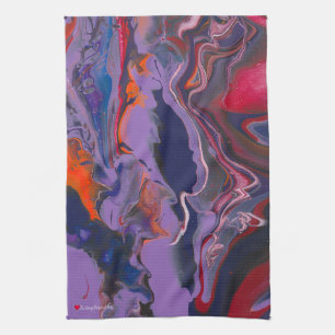 Red White Purple Blue Orange Abstract Kitchen Towel