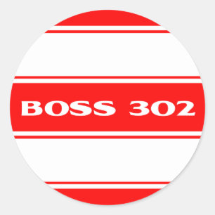 Red White Race Stripes Boss 302 Motor Sticker