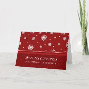 Red White Real Estate Season's Greetings Card
