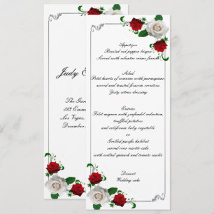 Red & White Roses Christmas Wedding Menu