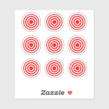 Red/White Round Target Stickers - Pinball Machine