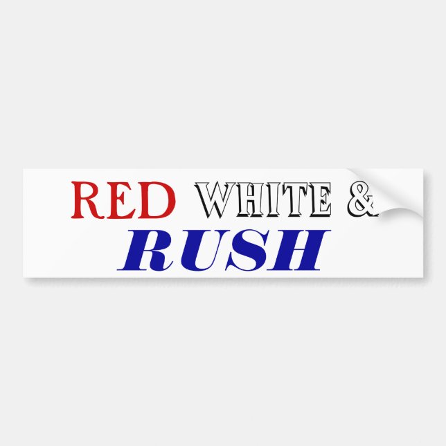 Red White Rush Bumper Sticker (Front)