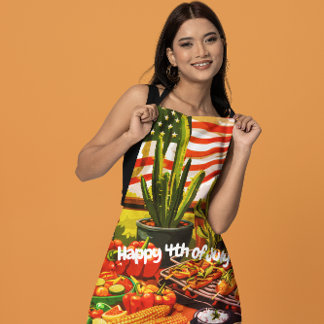 Red, White & Salsa All-Over Print Apron