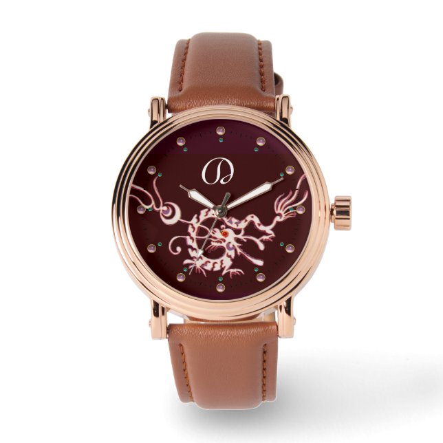 RED WHITE SEA DRAGON MONOGRAM WATCH (Front)