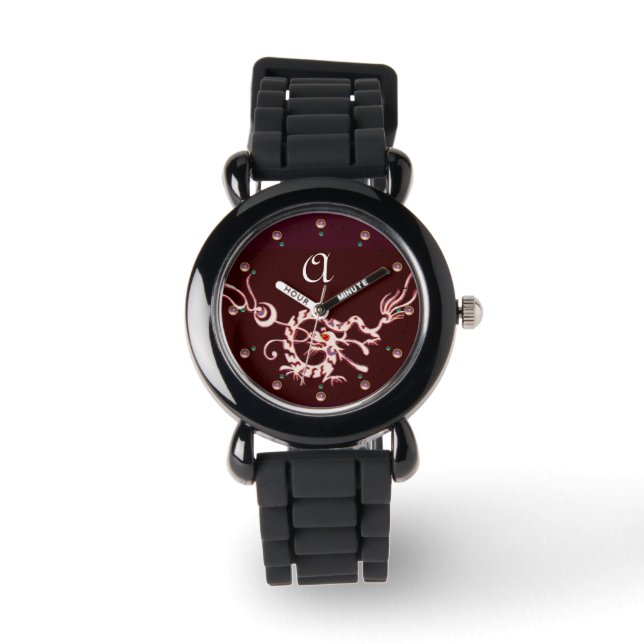 RED WHITE SEA DRAGON MONOGRAM WATCH (Front)