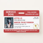 Red White Service Dog Logo & Photo ID