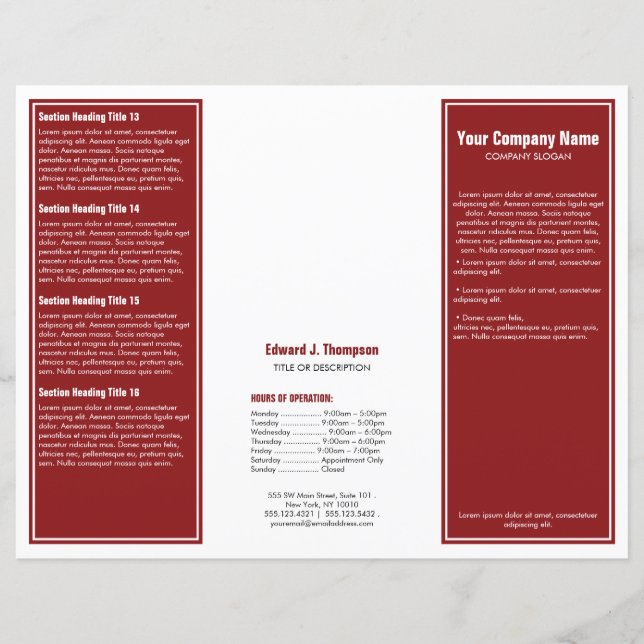 Red White Simple Border Brochure (Front)