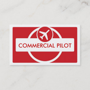 Red white simple custom pilot business cards