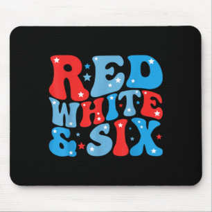 Red White Six 6th Birthday Independence Day 4th Of Mouse Pad