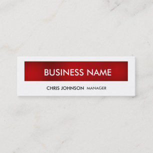 Red White Skinny Trendy Modern Business Card