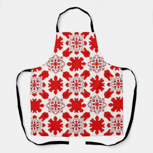 🌸 Red White Snowflake Cozy Home Style 🌸 Apron
