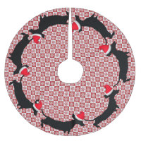 Red & White Snowflake Dachshunds Tree Skirt