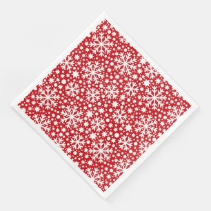 red white snowflake pattern Christmas paper plate Napkin