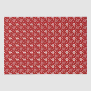 Red White Snowflake Pattern Holiday Christmas  Tissue Paper