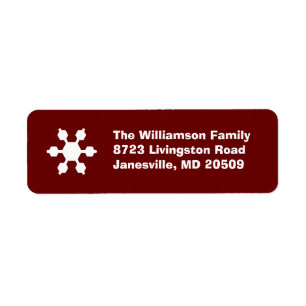 Red & White Snowflake Return Address Labels