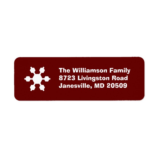 Red & White Snowflake Return Address Labels (Front)