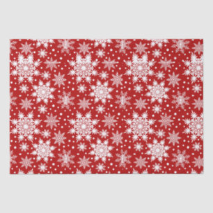 Red & White Snowflake Seamless Pattern  Tissue Paper