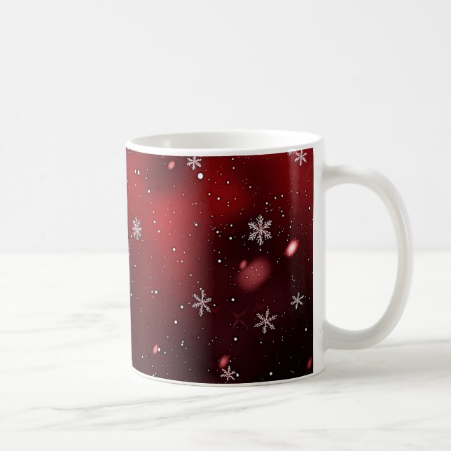 Red/White Snowflakes Christmas Coffee Mug (Right)
