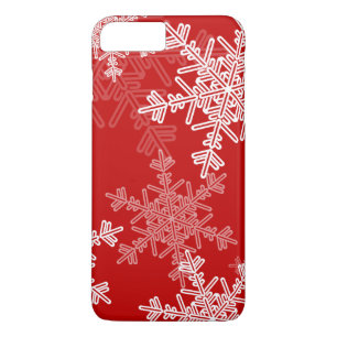 Red White Snowflakes Minimalist Christmas Case-Mate iPhone Case