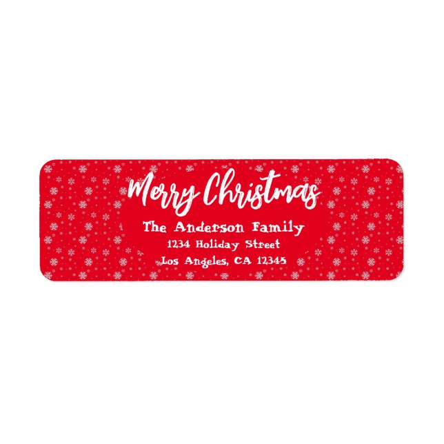 Red White Snowflakes Simple Modern Merry Christmas (Front)