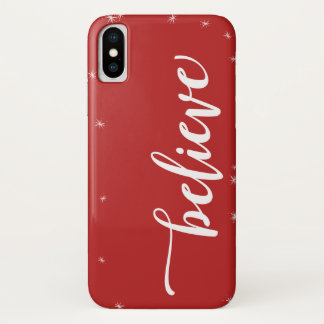 Red & White Sparkle Believe Holiday Case-Mate iPhone Case