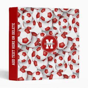 red white sports team colours boys girls soccer binder