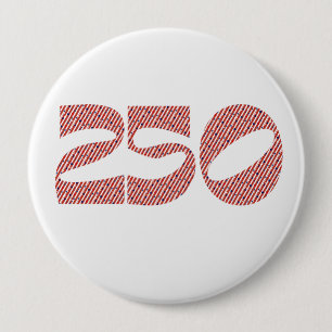 Red White Stripe Blue Stars America 250 Birthday 4 Inch Round Button