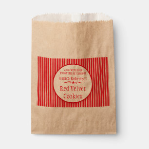 Red white stripe Christmas swap custom baking bags