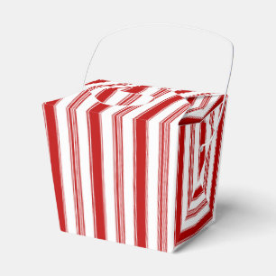 Red & White Stripe Favor Box