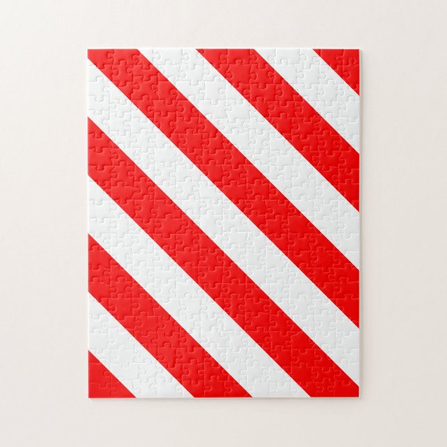Red White Stripe Frustrating Jigsaw Puzzle (Vertical)