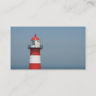 Red White Striped Lighthouse Sea Small Photo Card