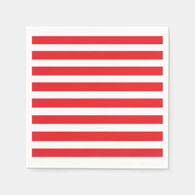 Red & White Striped Paper Napkins (Front)