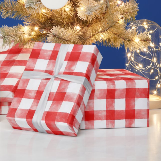 Red White Stripes Birthday Wrapping Paper (Holidays)