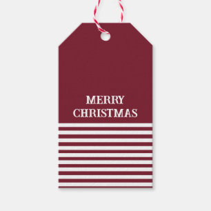 Red White Stripes Christmas Personalized Gift Tags