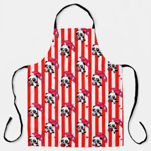 Red White Stripes Cute Apron