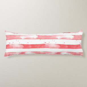 Red White Stripes Dots Christmas Body Pillow