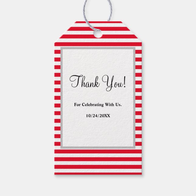 Red/White Stripes Gift Tags (Front)