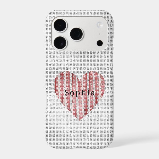 Red White Stripes Heart Sparkle (Verso)