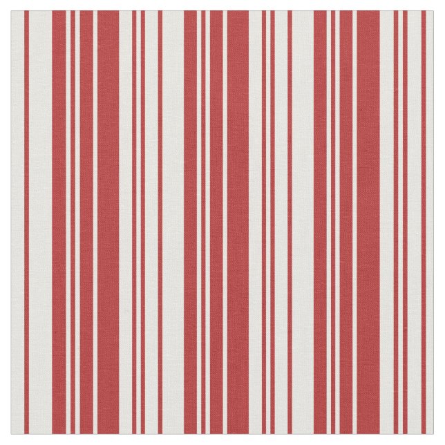 Red & White Stripes/Lines Pattern Fabric (Close Up)