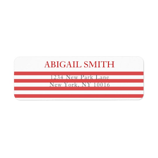 Red & White Stripes - Return Address Labels