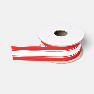 Red & White Stripes w/ Wider Red Stripe Grosgrain Ribbon
