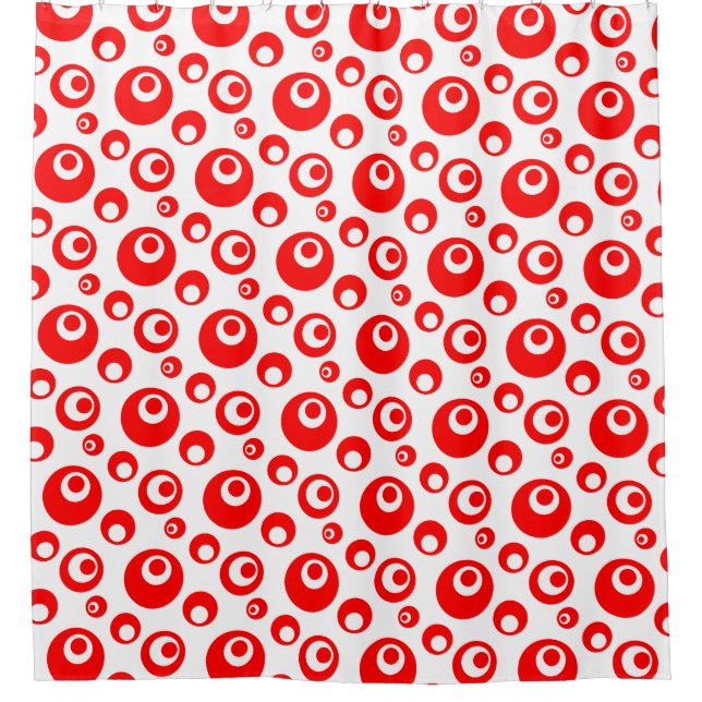 Red & White Stylized Water Bubbles Pattern (Front)
