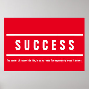 Red White Success Motivational Inspirational Poster