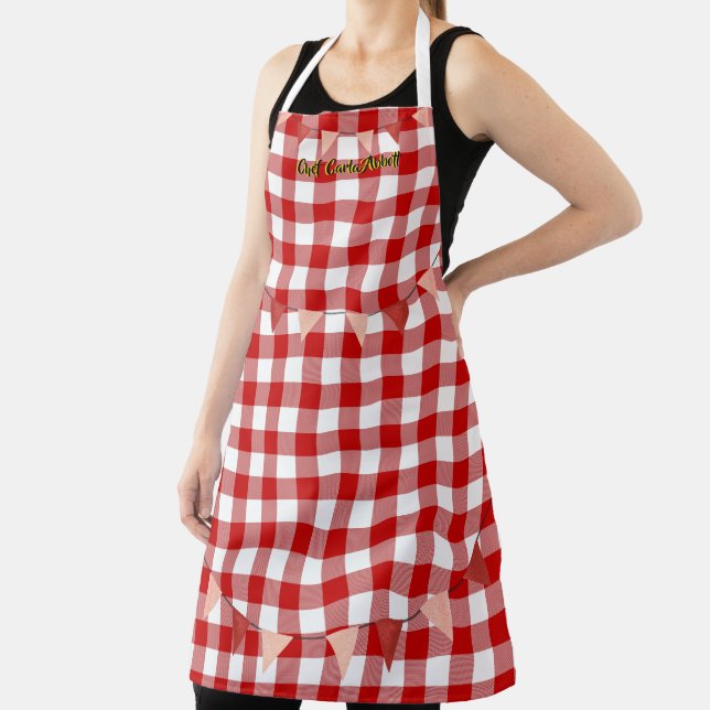 Red & White Summer Party Chef's Apron (Insitu)