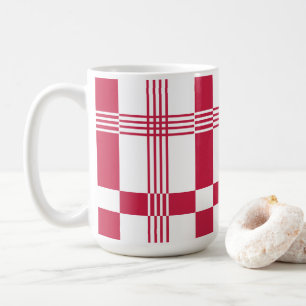 Red White Tartan Check Plaid  Coffee Mug